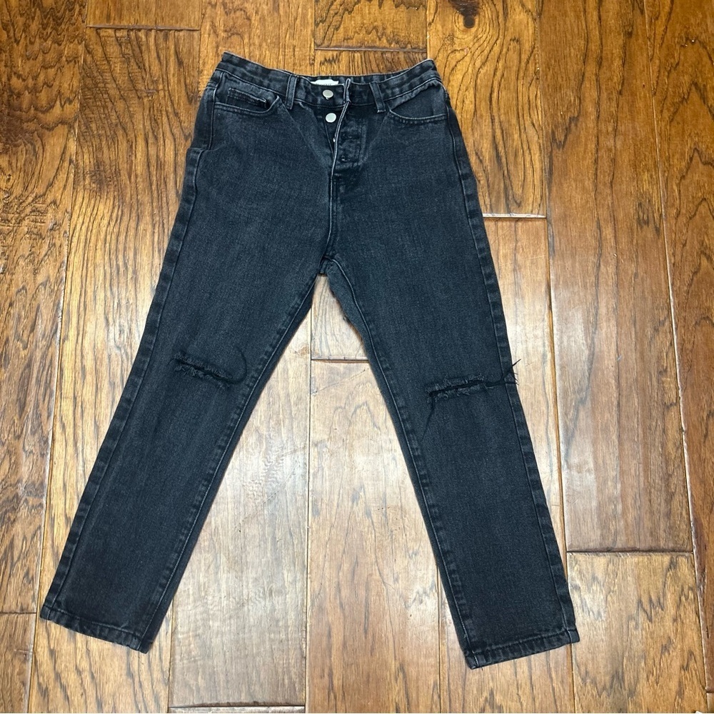 Princess Polly Black Straight Leg Jeans